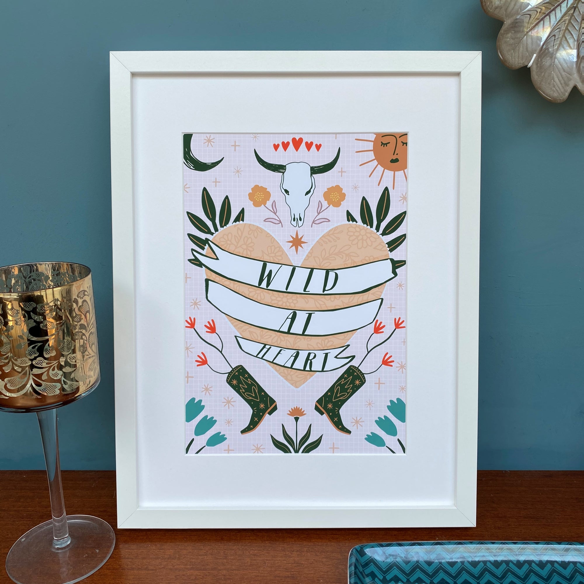 Wild At Heart Boho Design Print A4 Or A3