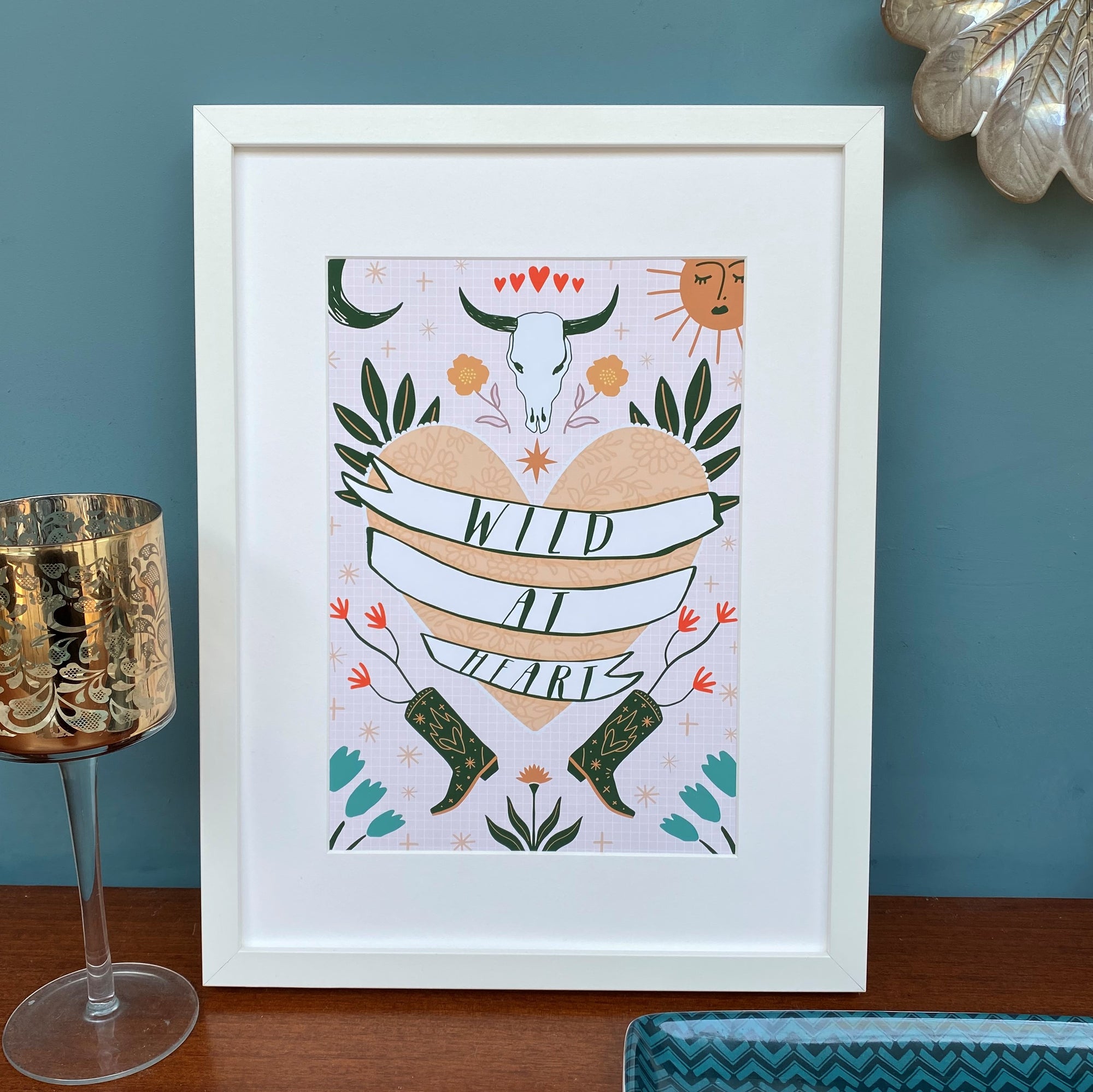 Wild At Heart Boho Design Print A4 Or A3