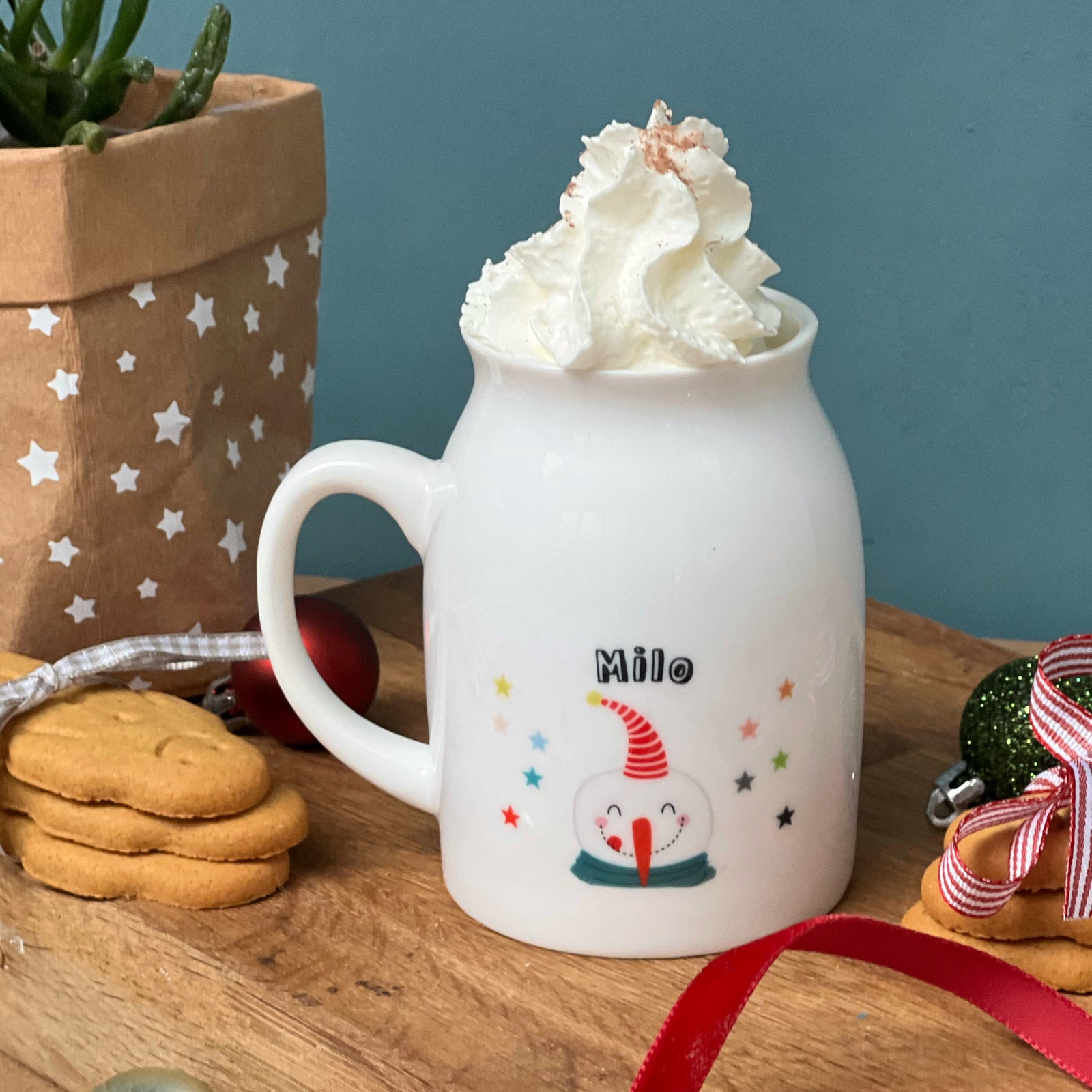 Luxury Bone China Snowman Milk Mug