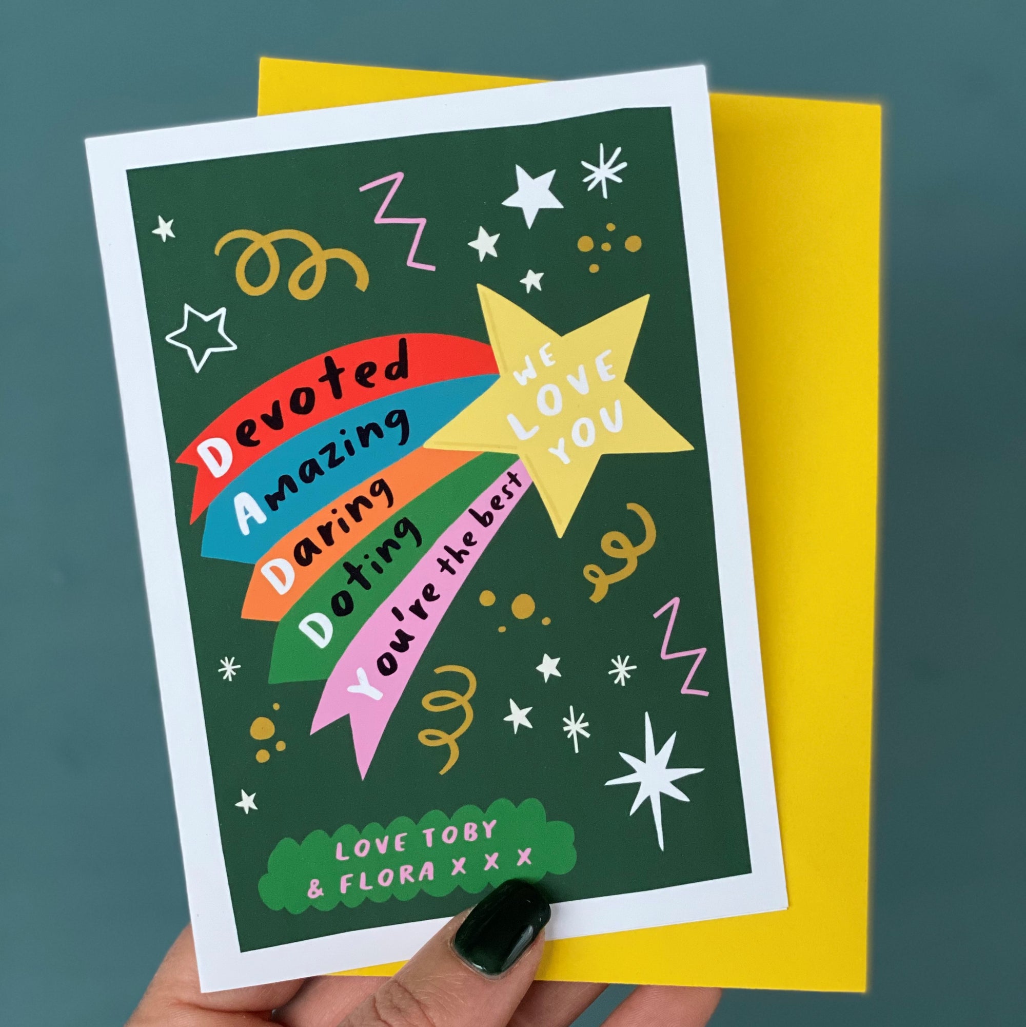 Daddy I/We Love You Shooting Star Card