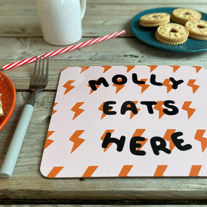 Bright Pink and Rust Lightning Placemat