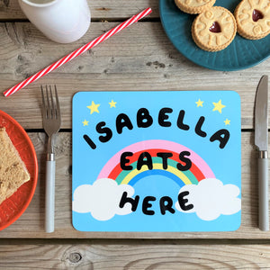 Bright Rainbow And Clouds Personalised Placemat