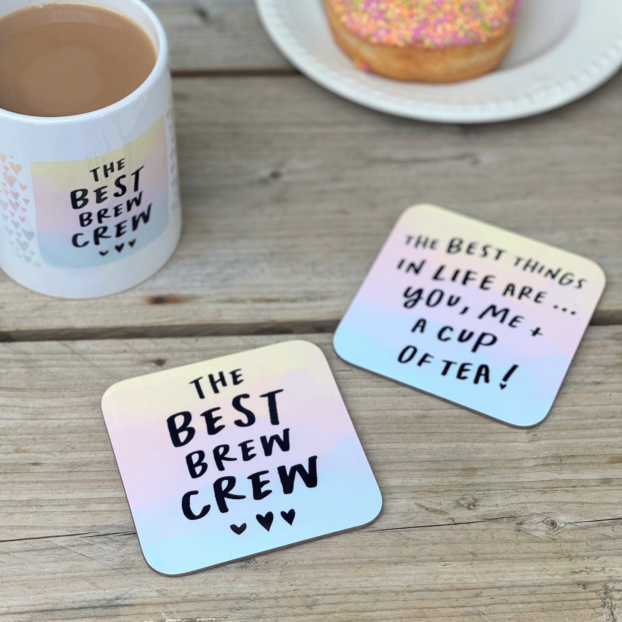 Ombre Hearts Brew Crew Coaster