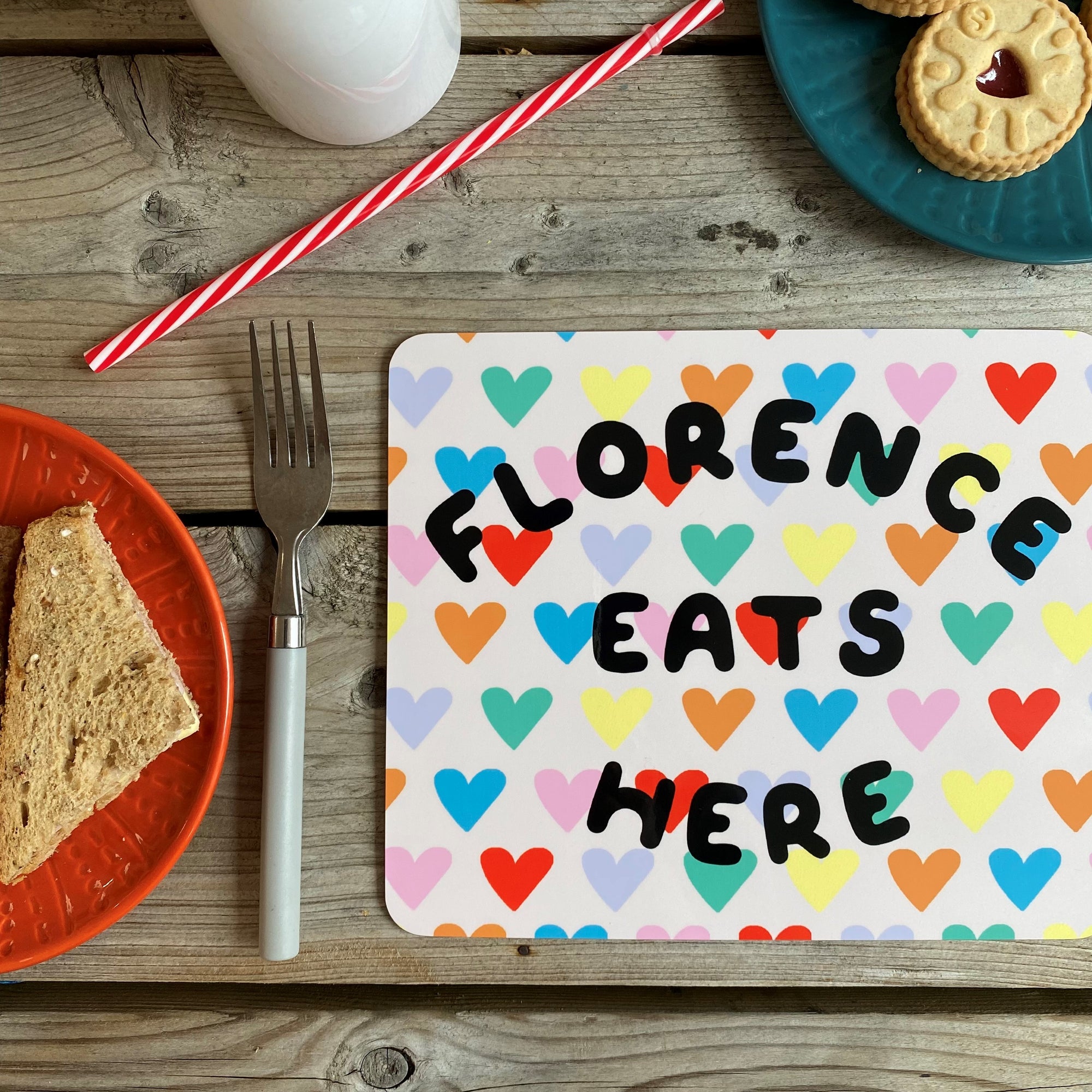 Bright Hearts Personalised Placemat