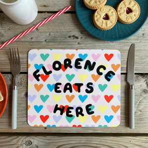 Bright Hearts Personalised Placemat
