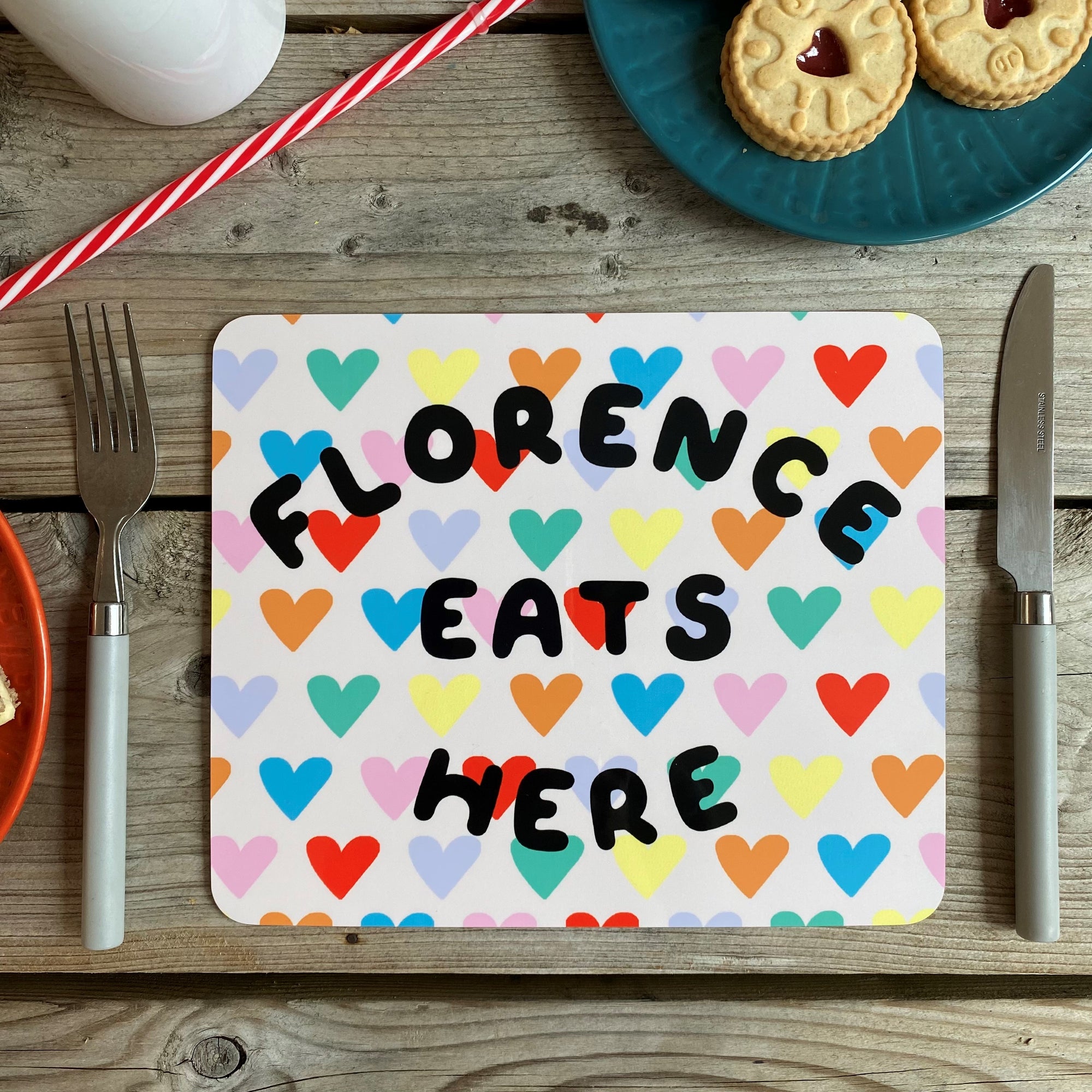 Bright Hearts Personalised Placemat