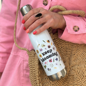 Keep Blooming Pressed Flowers Luxury Water Bottle