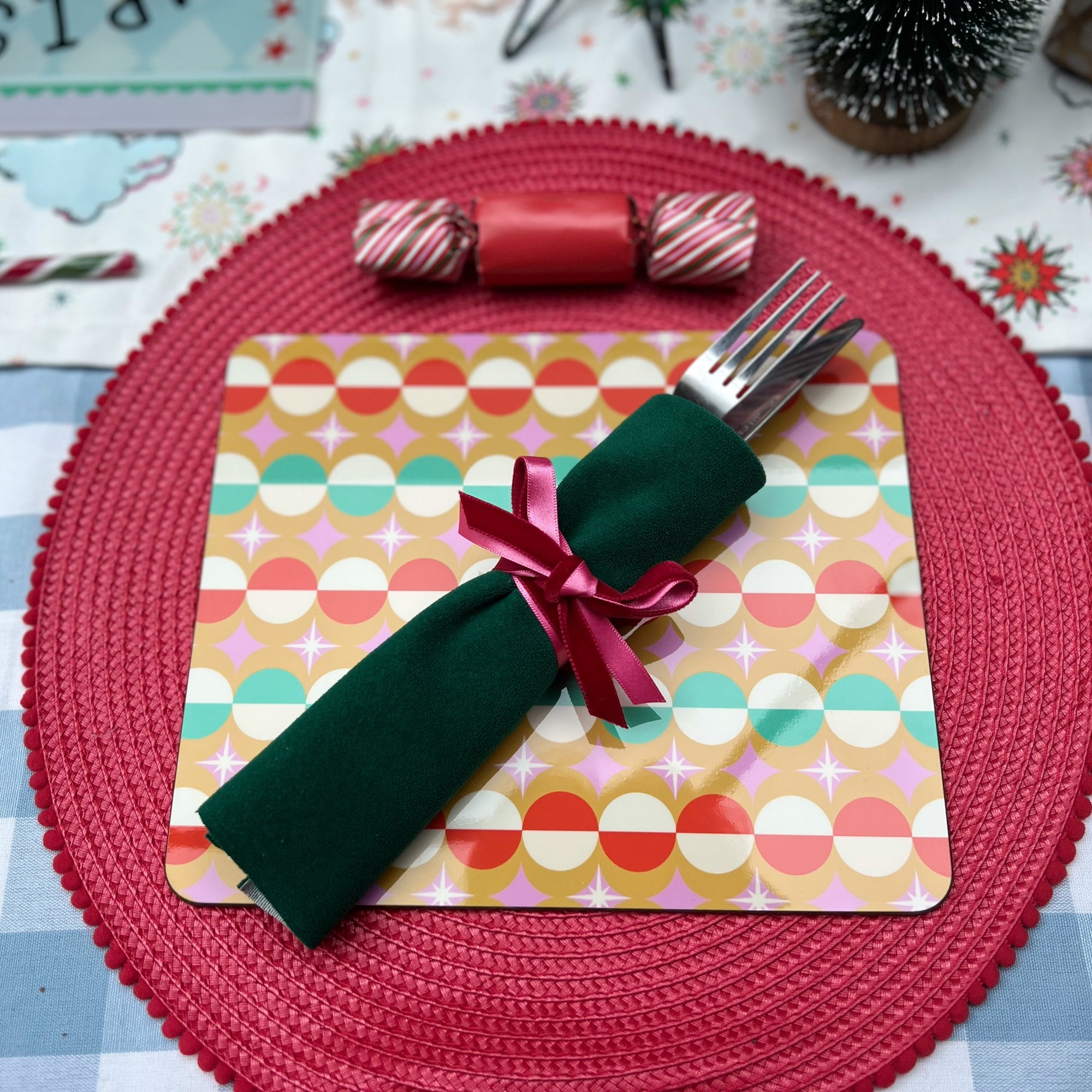 Bright 1950s Christmas Placemats