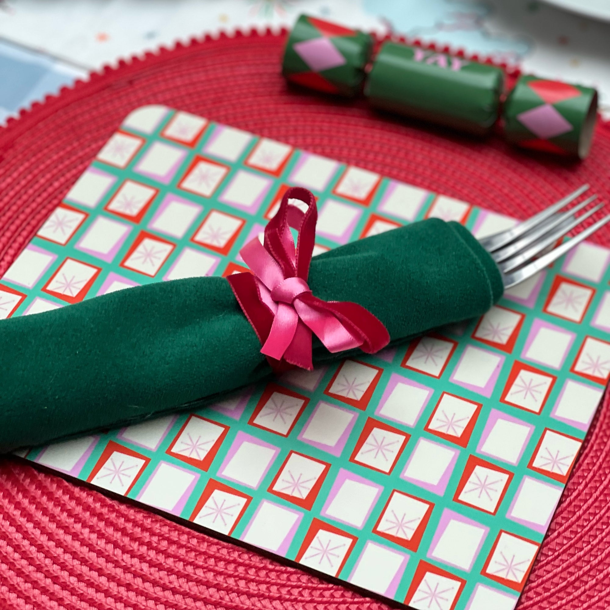 Bright 1950s Christmas Placemats