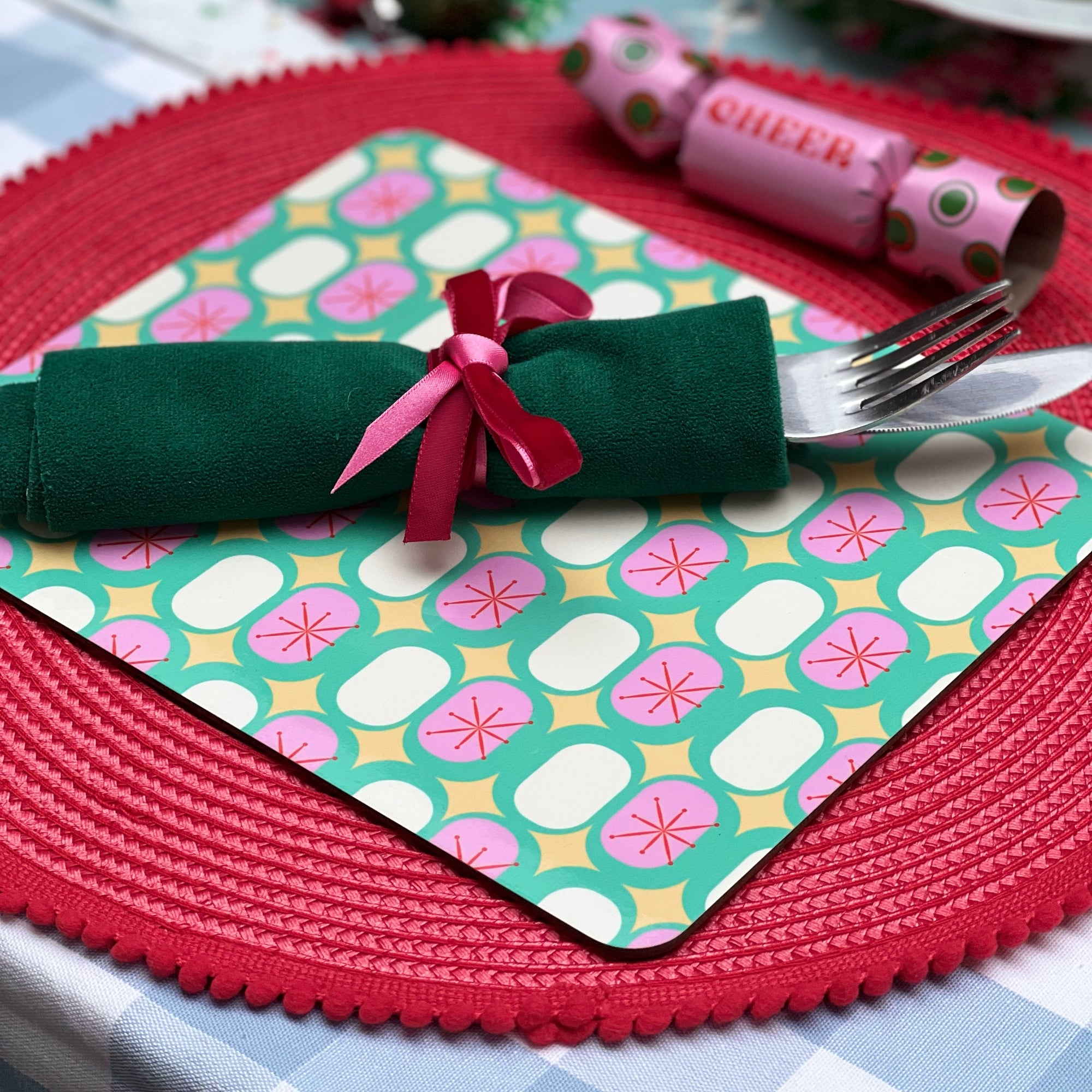 Bright 1950s Christmas Placemats