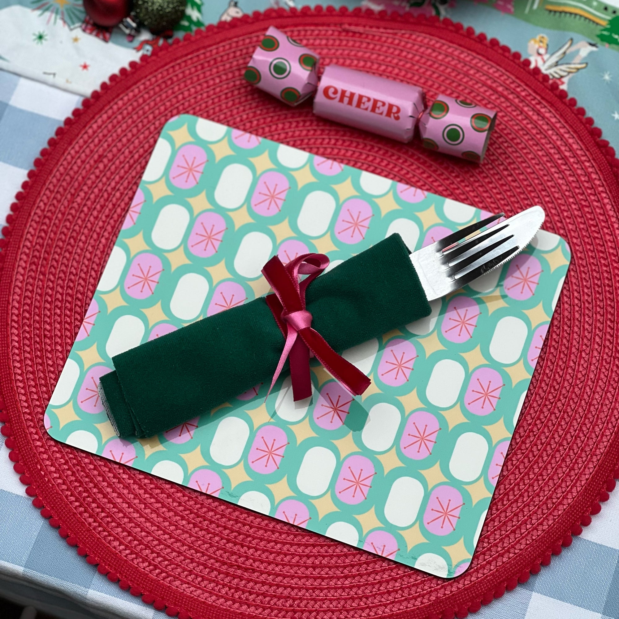 Bright 1950s Christmas Placemats