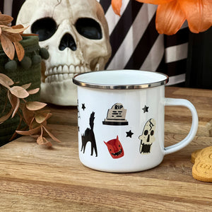 Personalised Halloween Enamel Mug