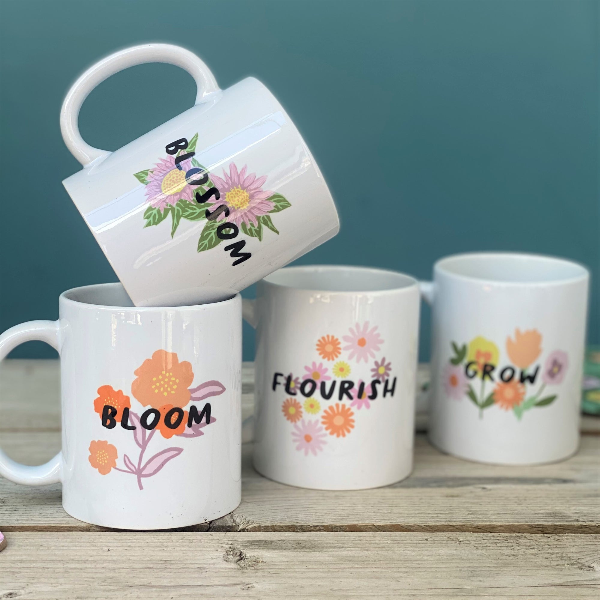 Empowering Flower China Mugs