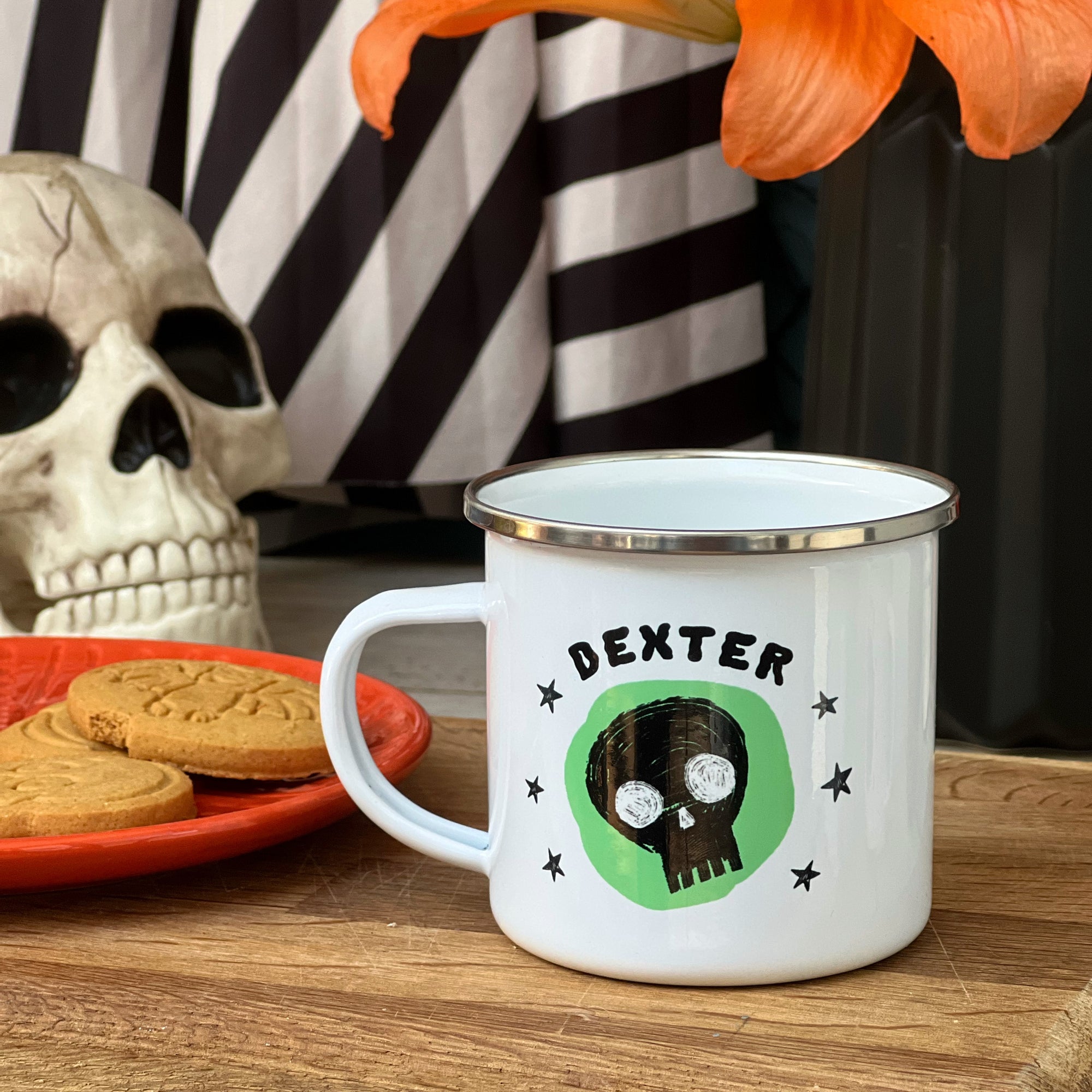 Personalised Skull Enamel Mug