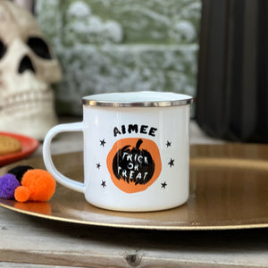 Personalised Pumpkin Enamel Mug