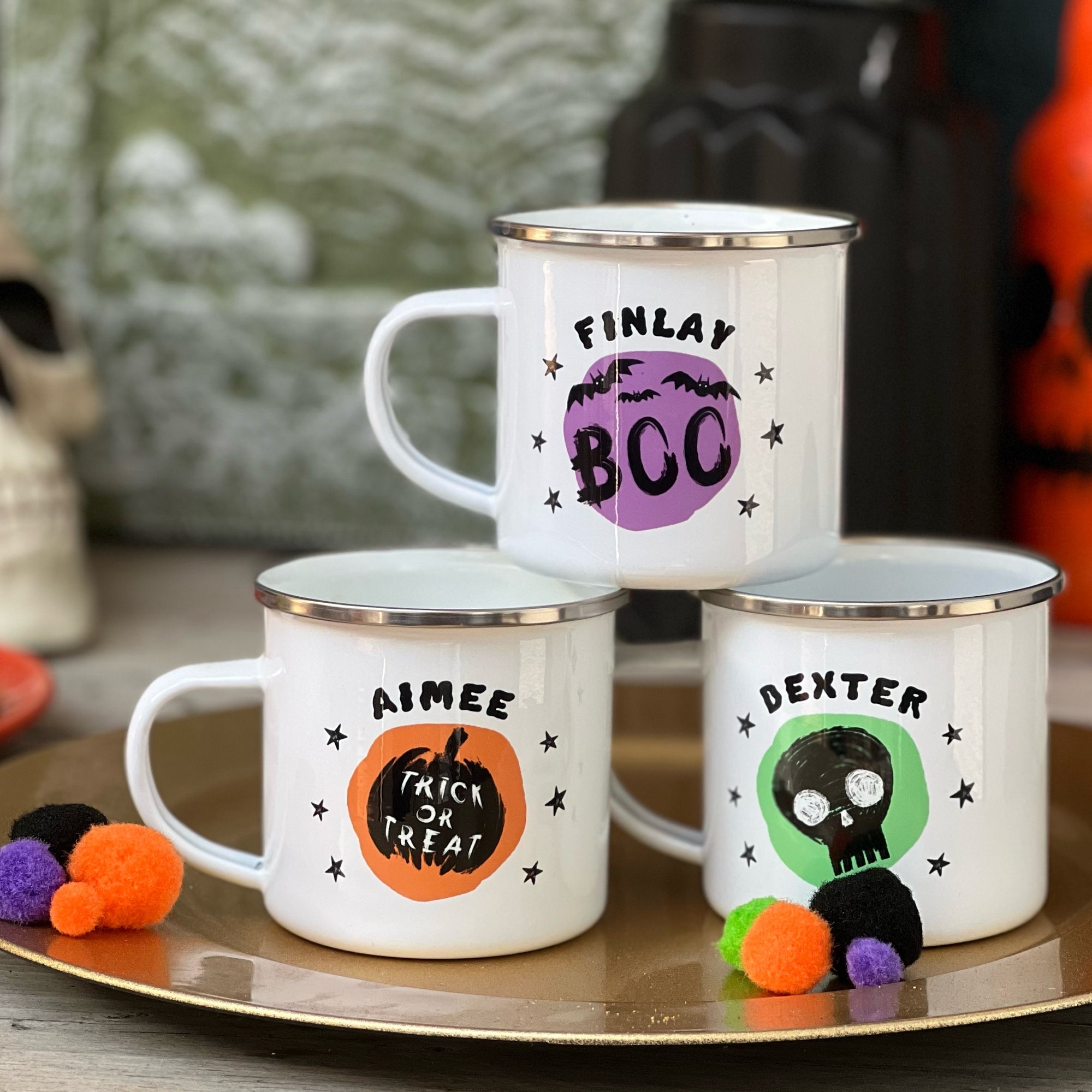 Personalised Pumpkin Enamel Mug