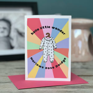 New Baby Card - 'hello little wonder'