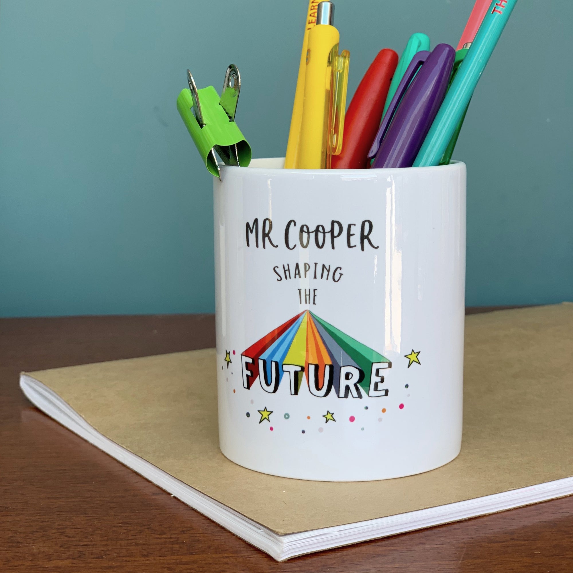 Teacher Ceramic Pen Pot - Shaping The Future - Hendog Designs