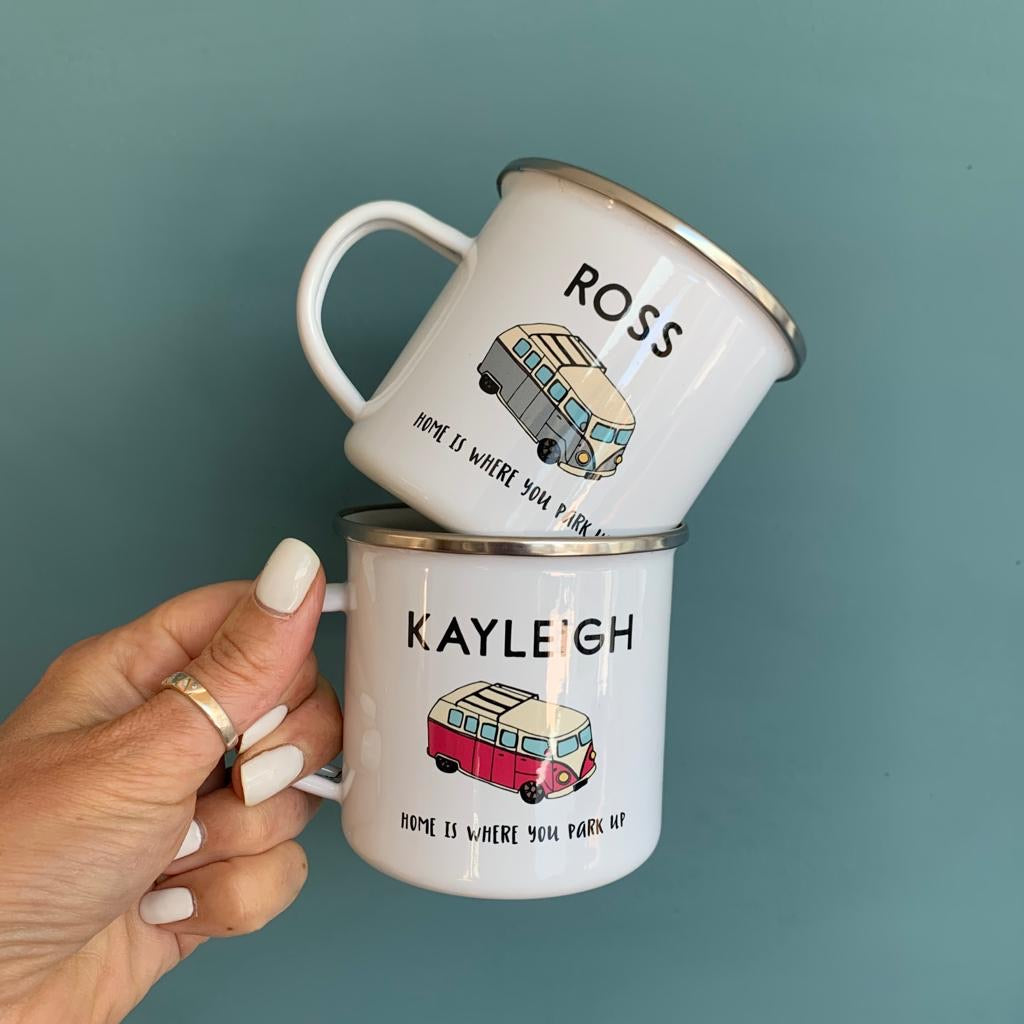 Campervan Enamel Mug