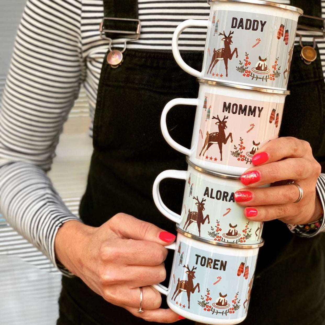 Kitsch Christmas Enamel Mugs - Hendog Designs