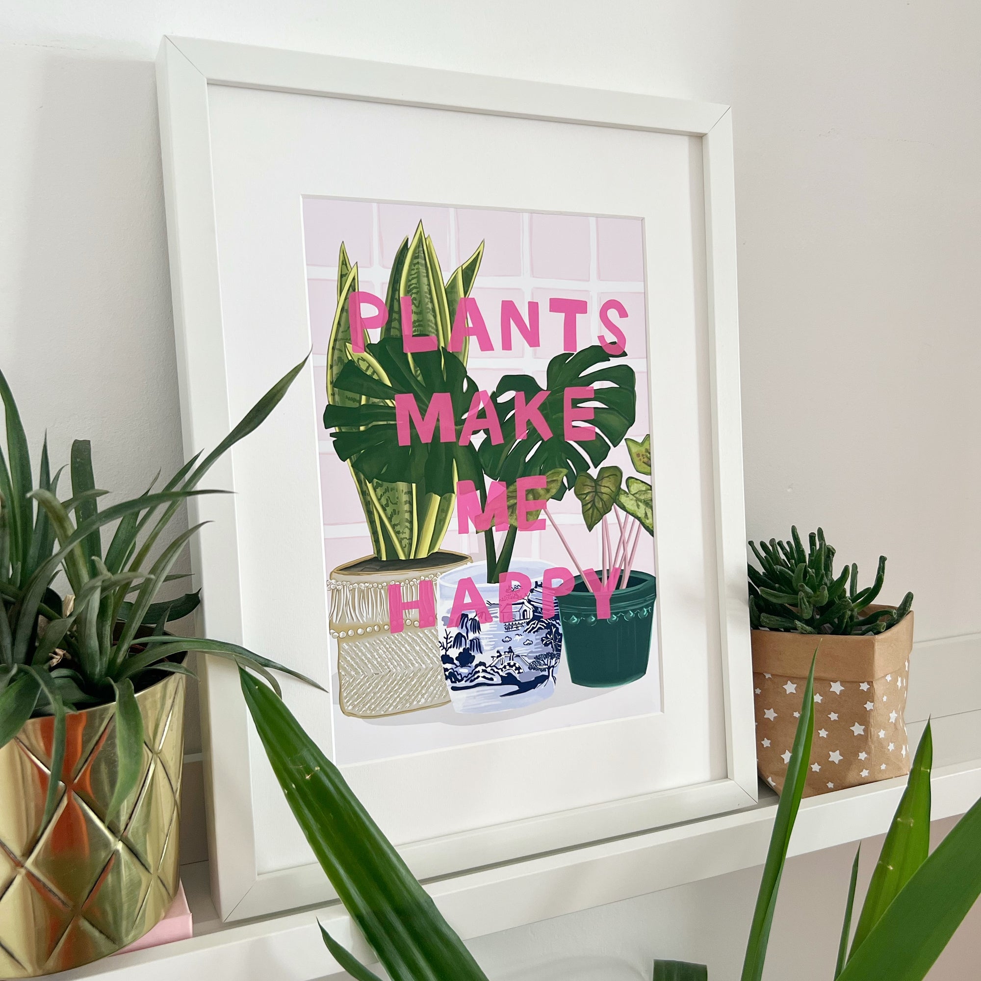 Plants make me happy Print