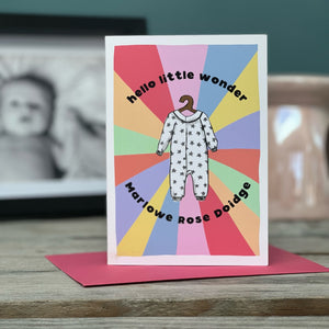 New Baby Card - 'hello little wonder'
