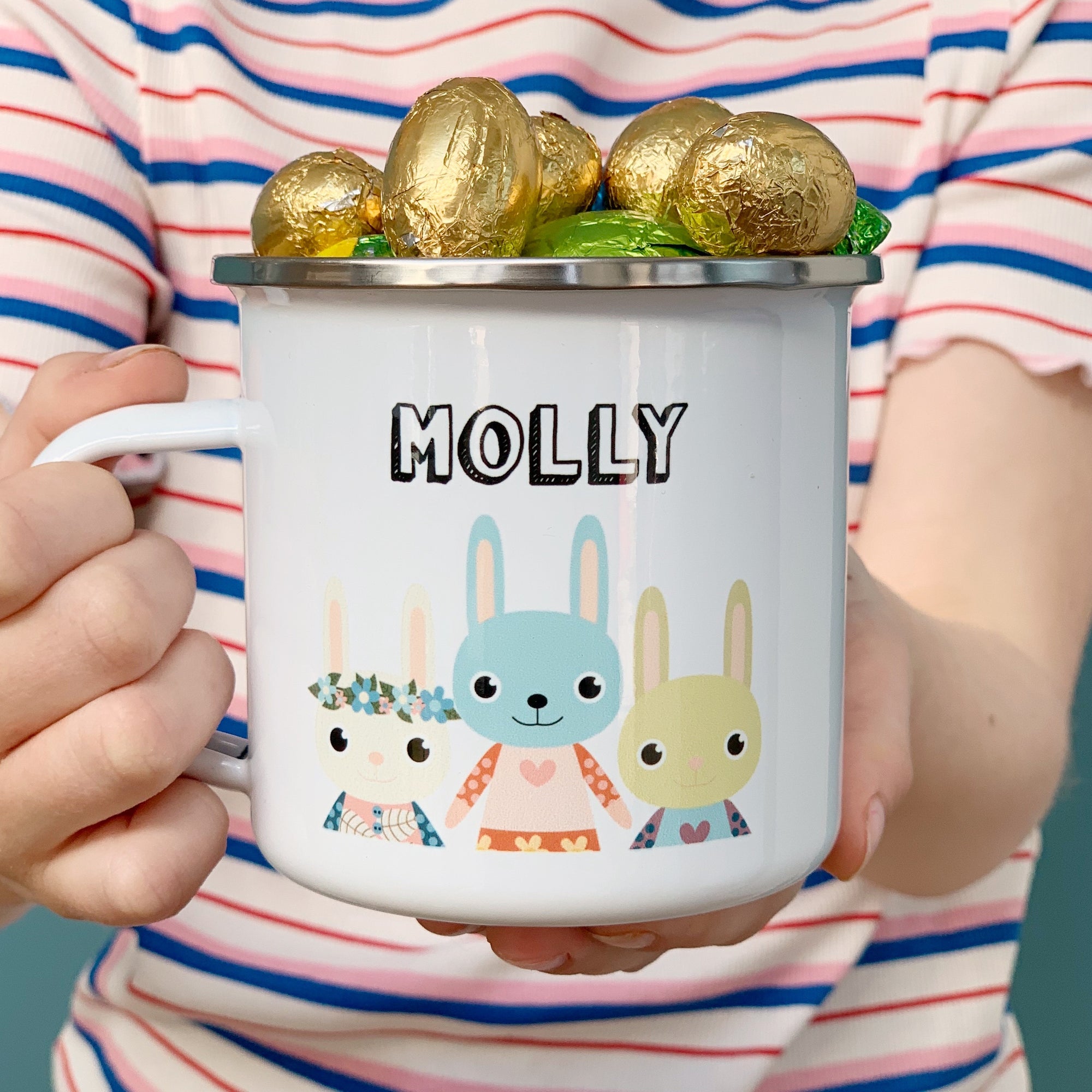 Cute Bunnies Enamel Mug