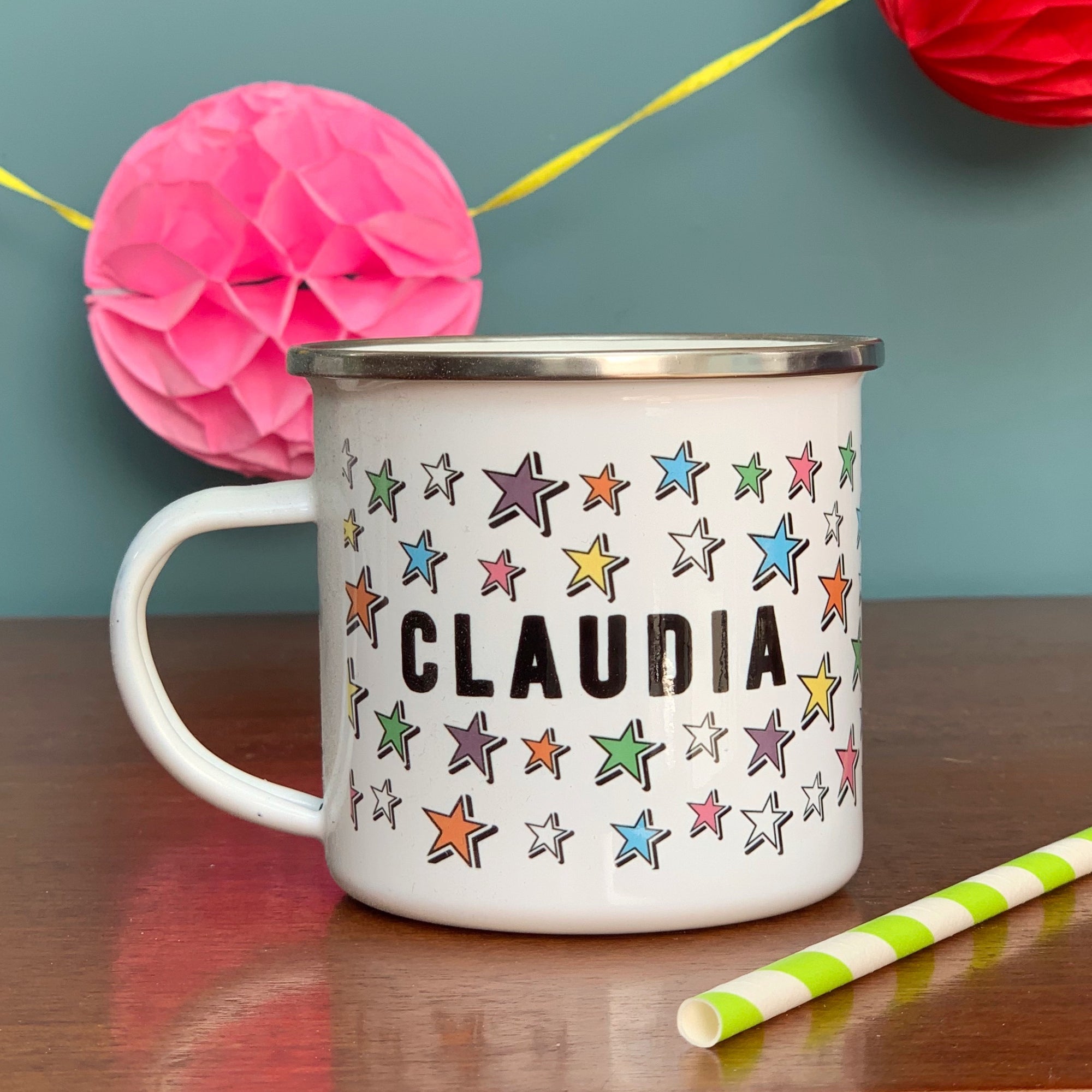 Bright Star Personalised Enamel Mug - Hendog Designs