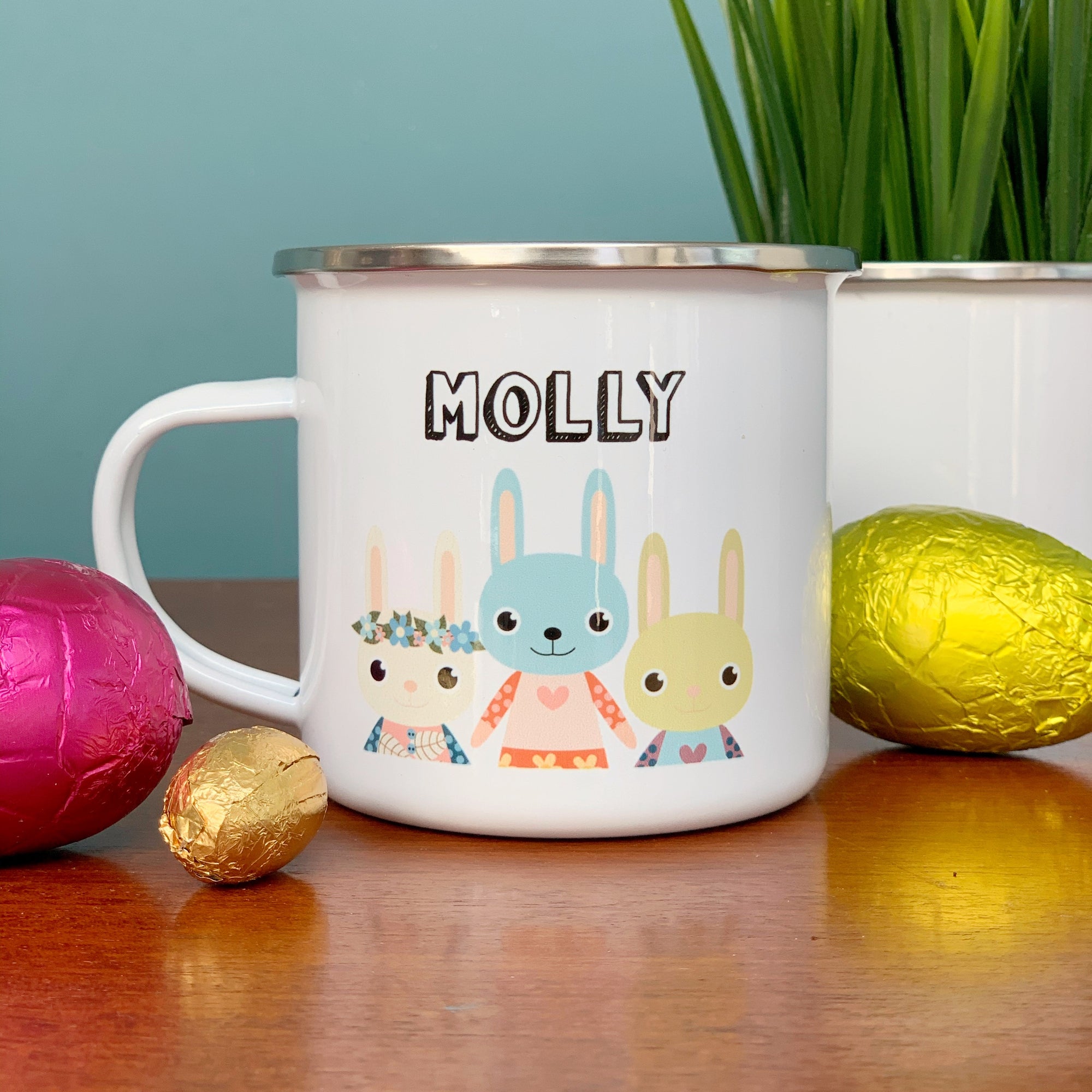 Cute Bunnies Enamel Mug