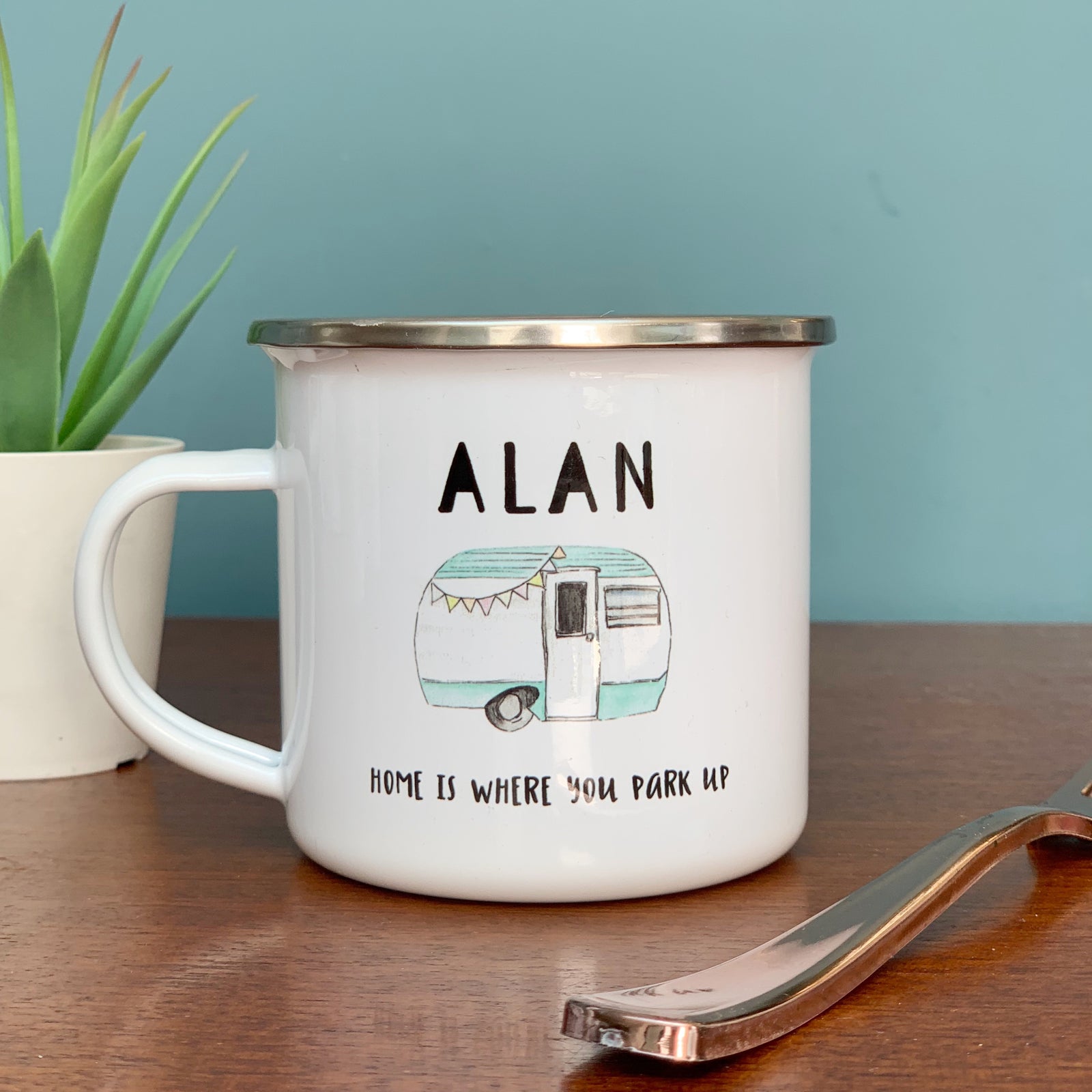 Caravan Enamel Mug - Hendog Designs