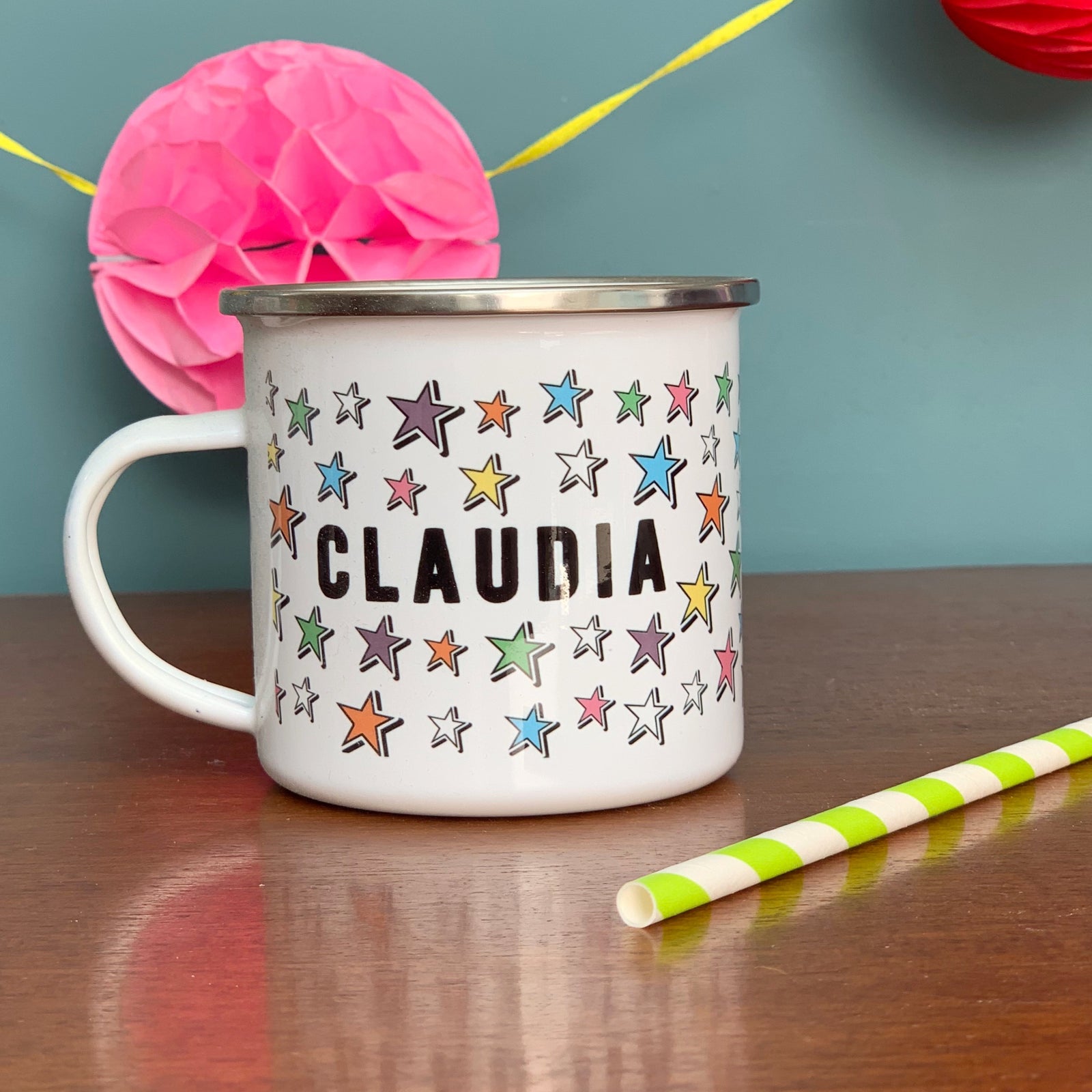 Bright Star Personalised Enamel Mug - Hendog Designs