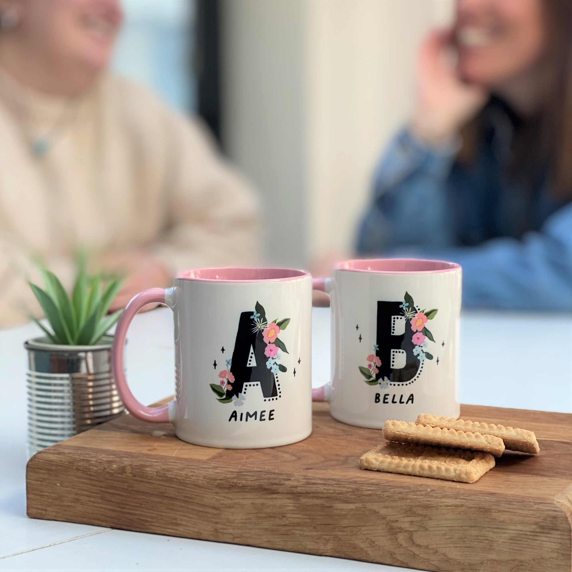 Floral Initial China Mug