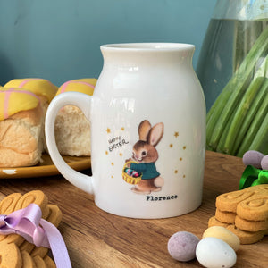 Retro Easter Bunny Personalised Milk Mug