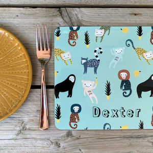 Monkeys Personalised Placemat - for boys and girls