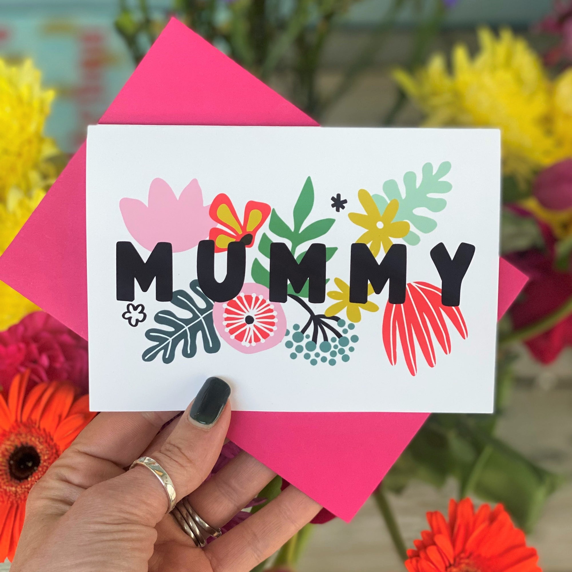 Vibrant Floral Mama Card