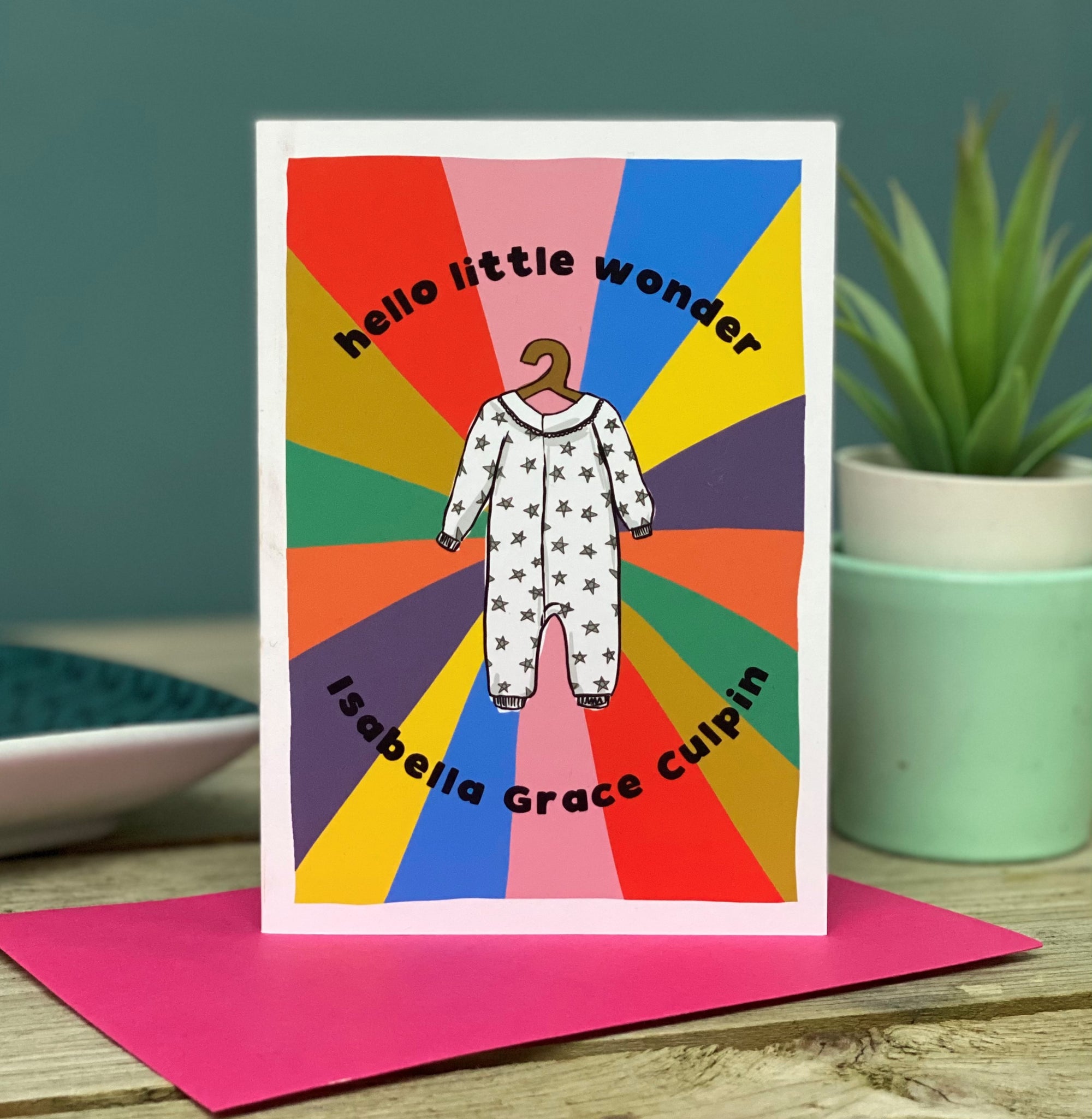 New Baby Card - 'hello little wonder'