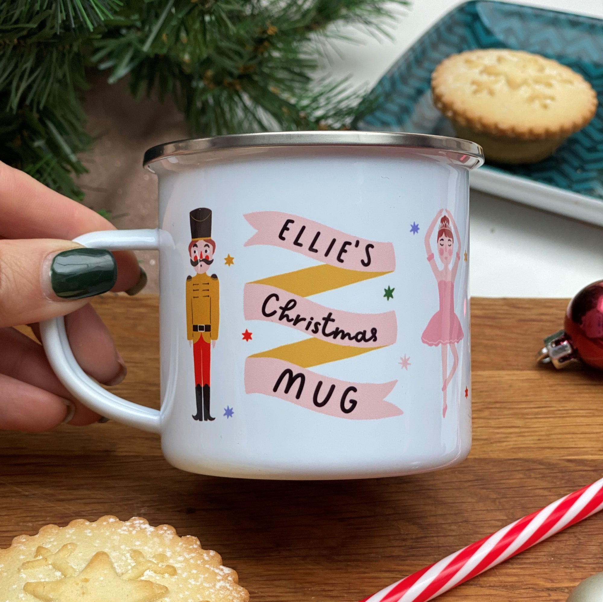 Christmas Nutcrackers & Ballerinas Enamel Mug