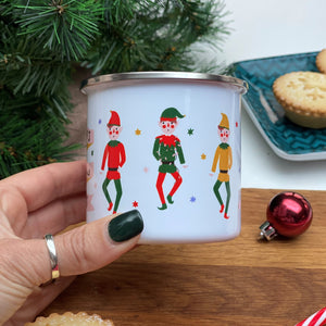 Christmas Elves Enamel Mug