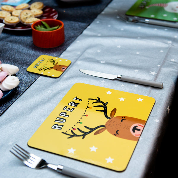Christmas Placemat With Reindeer Hendog Designs