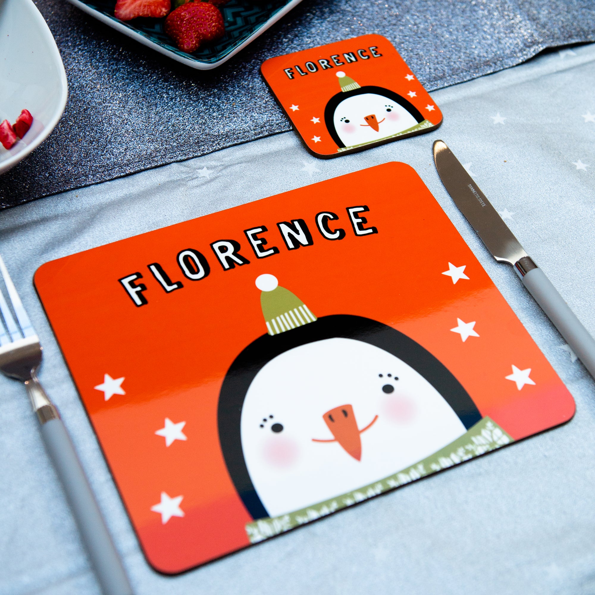 Christmas Placemat With Penguin