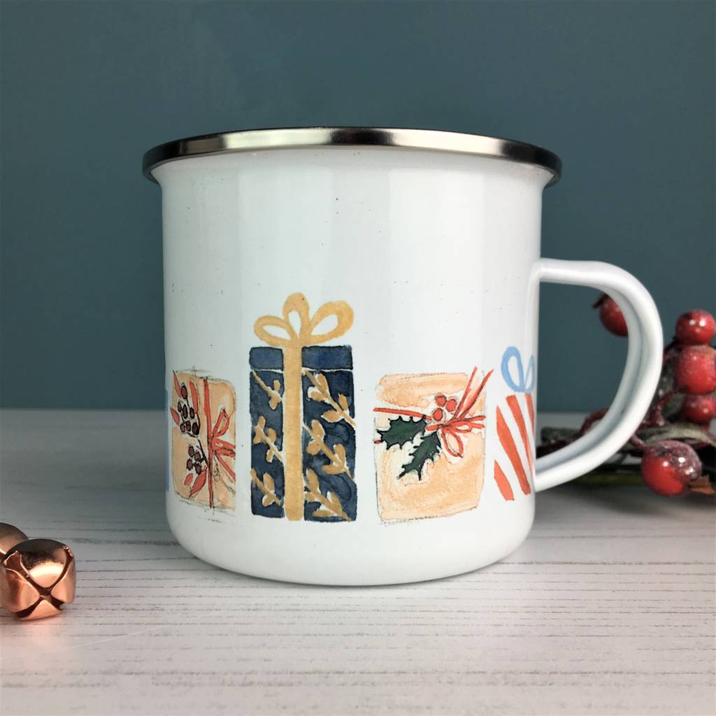 Christmas Present Enamel Mug