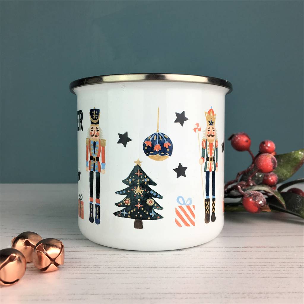 Nutcracker Christmas Enamel Mug