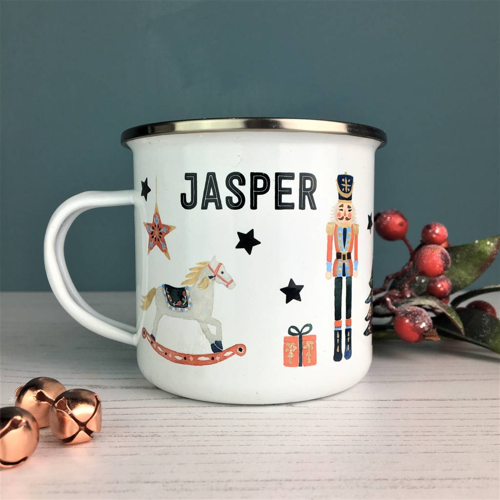 Nutcracker Christmas Enamel Mug - Hendog Designs