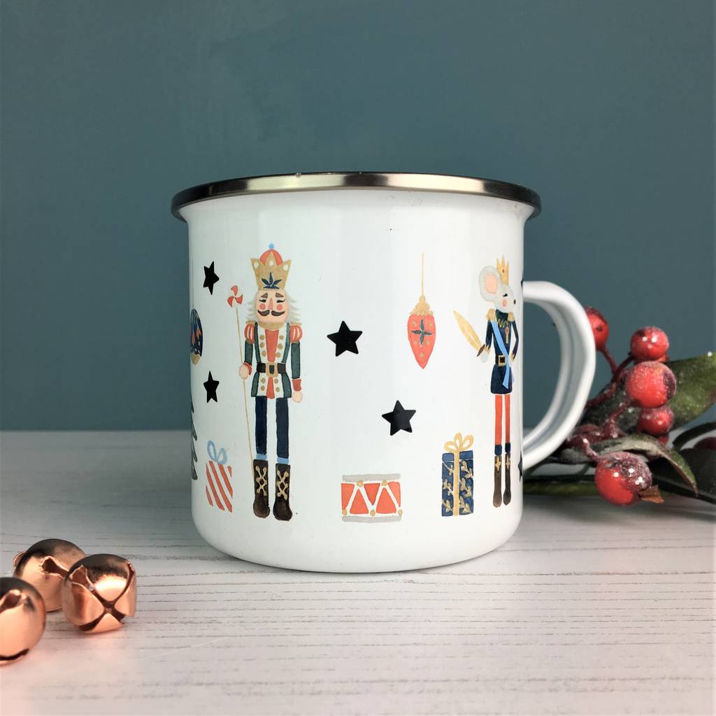 Nutcracker Christmas Enamel Mug - Hendog Designs