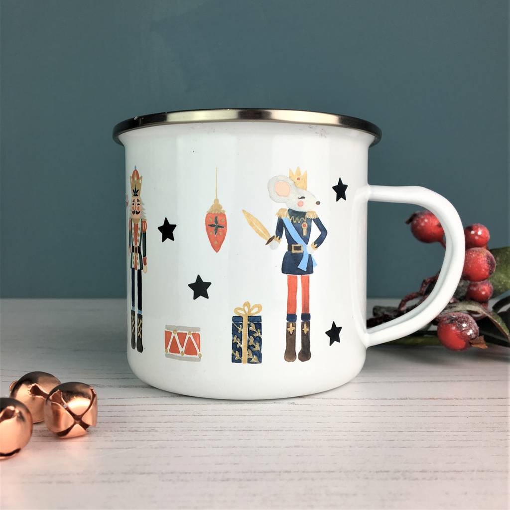 Nutcracker Christmas Enamel Mug - Hendog Designs