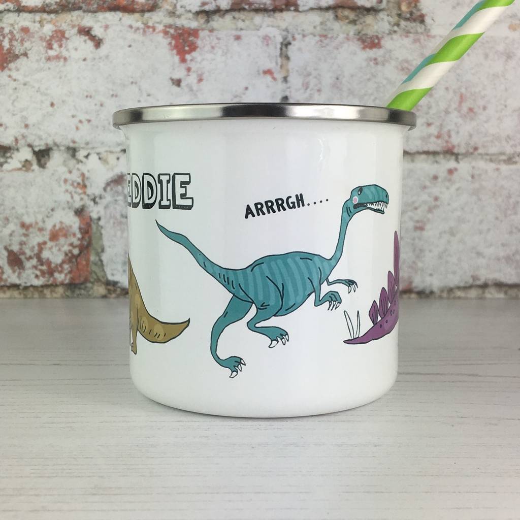 Dinosaur Enamel Mug - Hendog Designs