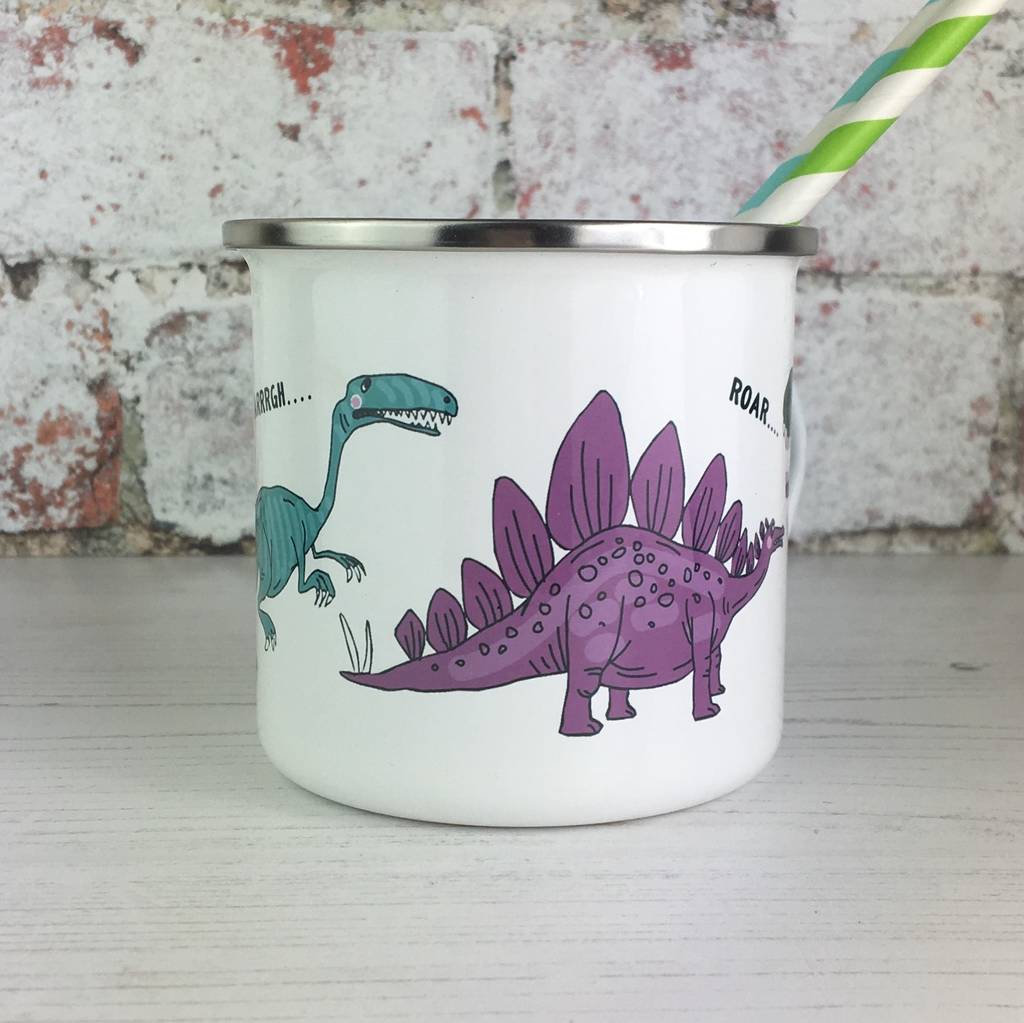 Dinosaur Enamel Mug - Hendog Designs