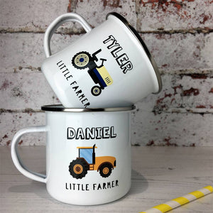 Tractor Enamel Mug