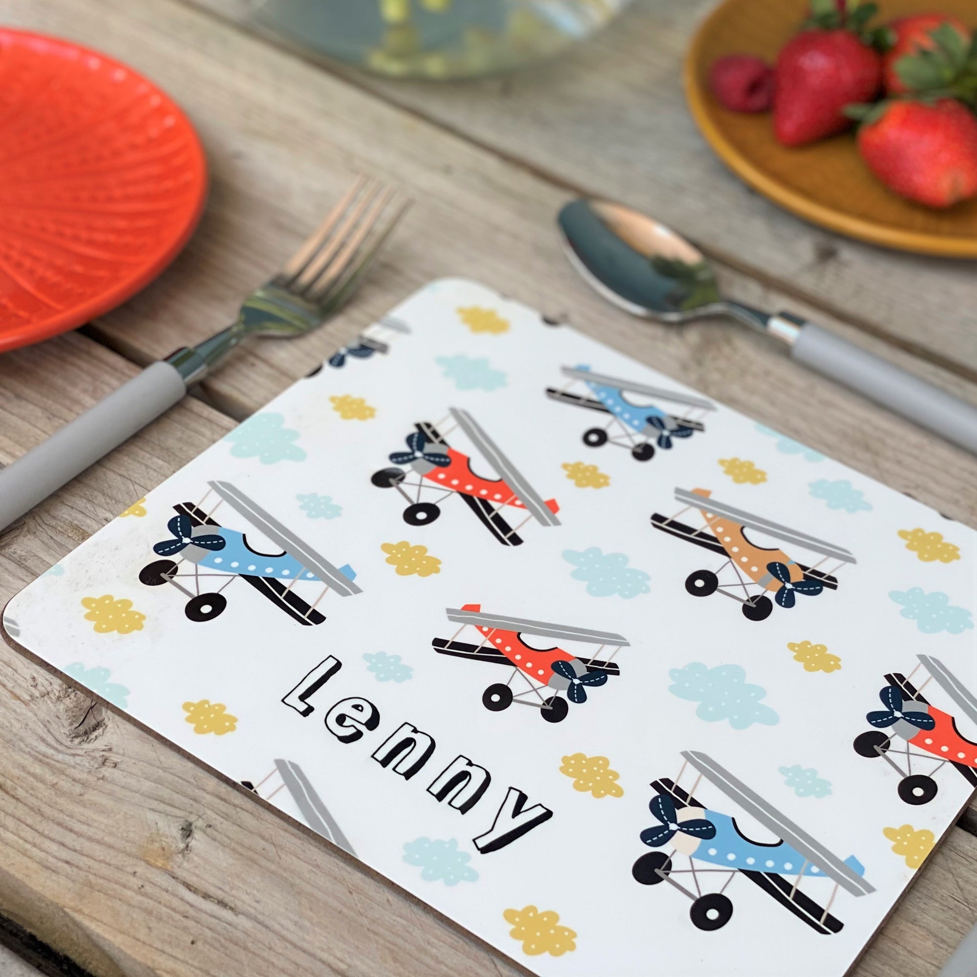 Aeroplanes Personalised Placemat - Vintage planes for boys and girls