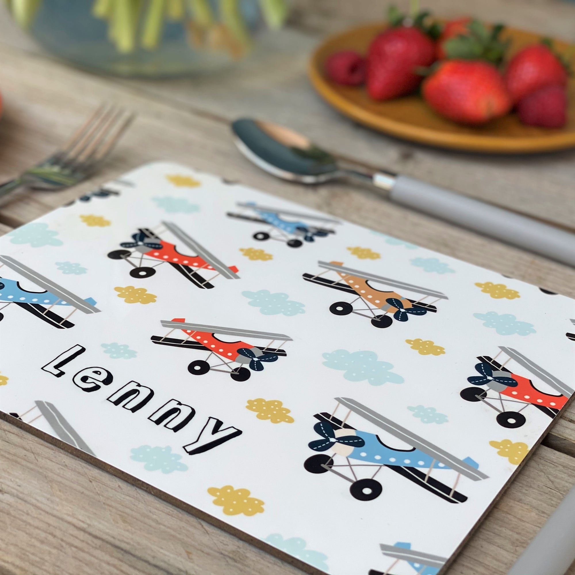 Aeroplanes Personalised Placemat - Vintage planes for boys and girls